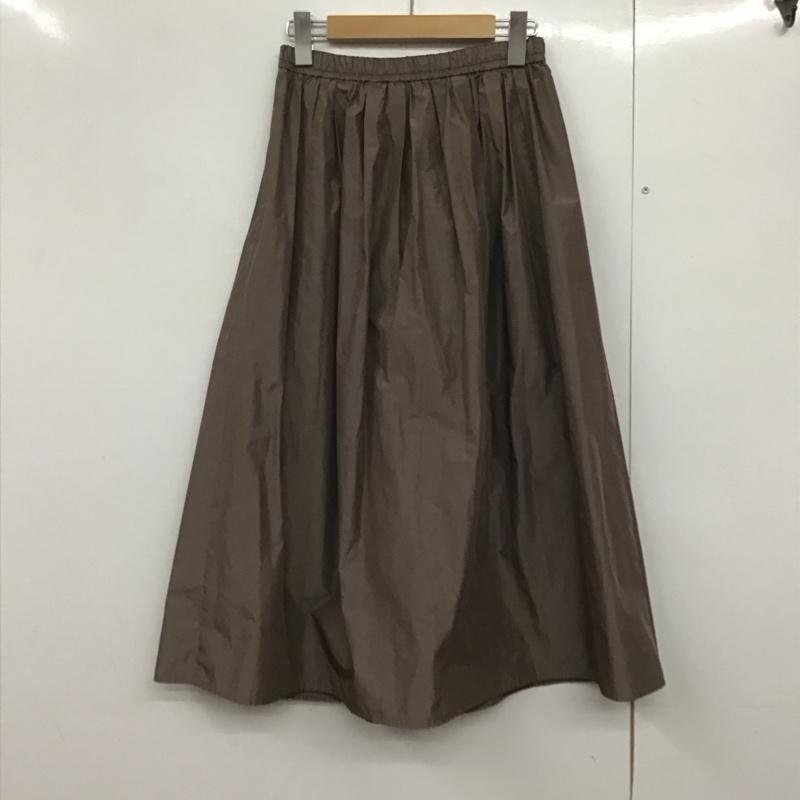グリーンレーベルリラクシング green label relaxing スカート ひざ丈スカート ロングスカート フレアスカート カジュアルスカート 36インチ 無地 茶 / ブラウン /  レディース USED 古着 中古 10142669