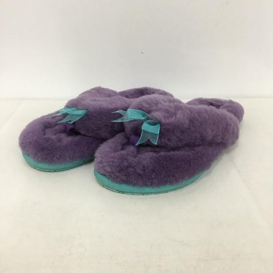 アグ UGG サンダル サンダル 1003492 FLUFF FLIP FLOP 24cm ファーサンダル 24.0cm 無地 紫 / パープル / X 水色 / ライトブルー /  レディース USED 古着 中古 10144834
