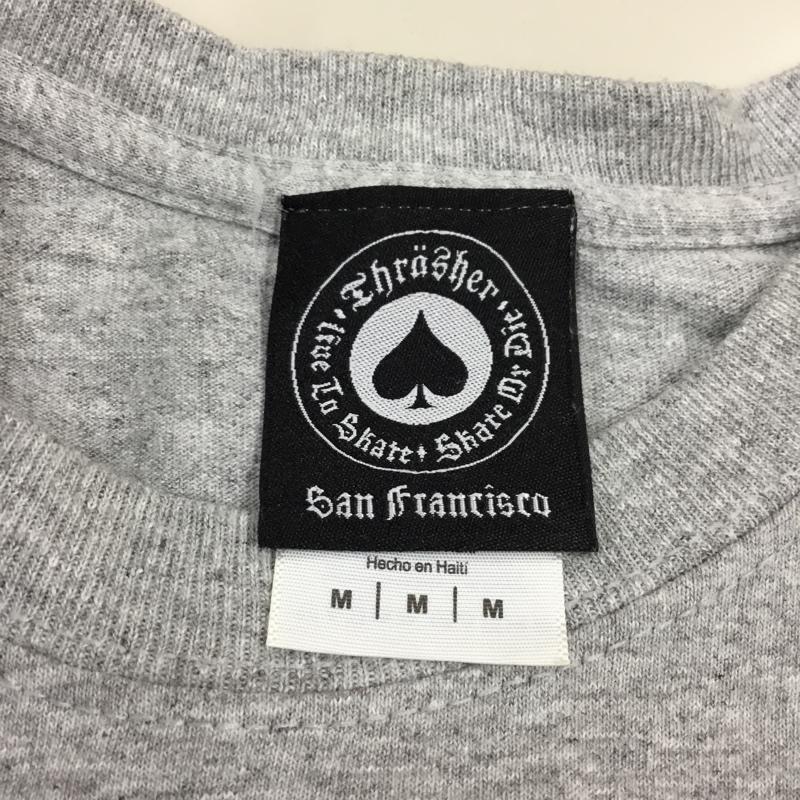 スラッシャー THRASHER Tシャツ 半袖 クルーネック M ロゴ、文字 灰 / グレー /  メンズ USED 古着 中古 10109621