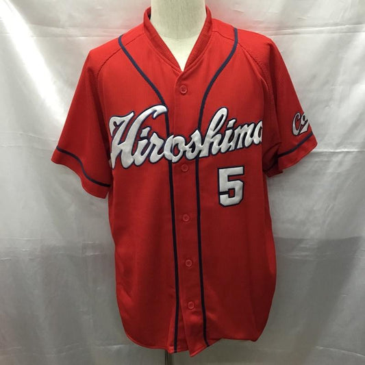 デサント DESCENTE シャツ、ブラウス 半袖 DOR-H5009A 広島東洋カープ CHONO 5 ユニフォーム L ロゴ、文字 赤 / レッド /  メンズ USED 古着 中古 10109639