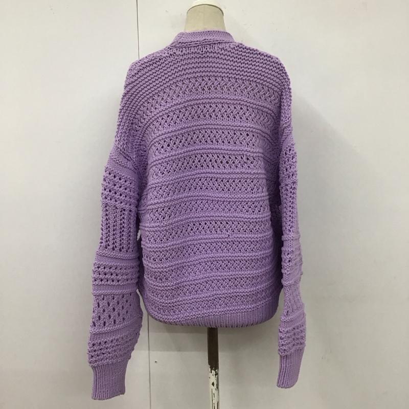 ザラ ZARA カーディガン 長袖 長袖ニットカーディガン リブニットカーディガン 前ボタン S 無地 紫 / パープル /  レディース USED 古着 中古 10110455