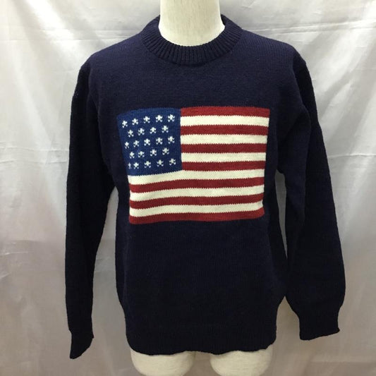 フリークスストア FREAK S STORE ニット、セーター 長袖 184-1306 星条旗 クルーネック L  紺 / ネイビー /  メンズ USED 古着 中古 10111590