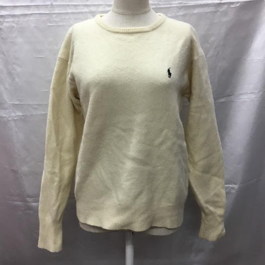 ポロバイラルフローレン Polo by RALPH LAUREN ニット、セーター 長袖 クルーネック ウール M ワンポイント アイボリー / アイボリー /  レディース USED 古着 中古 10107290