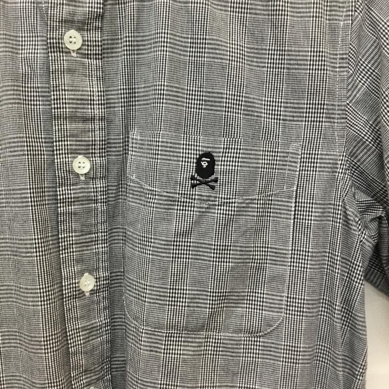 アベイシングエイプ A BATHING APE シャツ、ブラウス 半袖 A BATHING APE 半袖シャツ　4800-131-061 S チェック 白 / ホワイト / X 黒 / ブラック /  メンズ USED 古着 中古 10127622