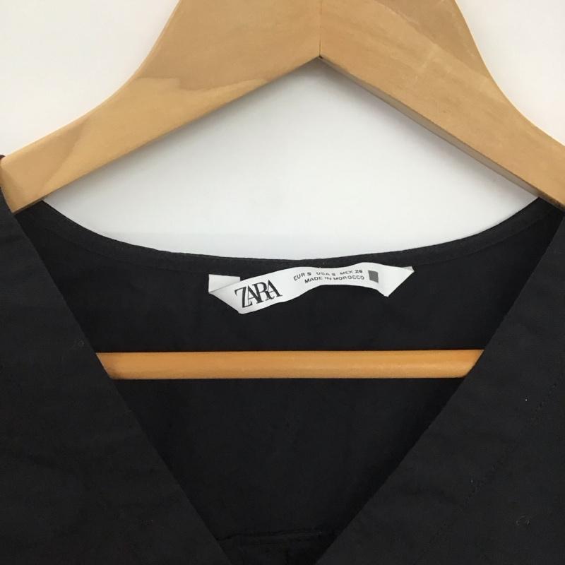 ザラ ZARA シャツ、ブラウス 長袖 長袖シャツ 無地シャツ ヘンリーネック S 無地 黒 / ブラック /  レディース USED 古着 中古 10142675