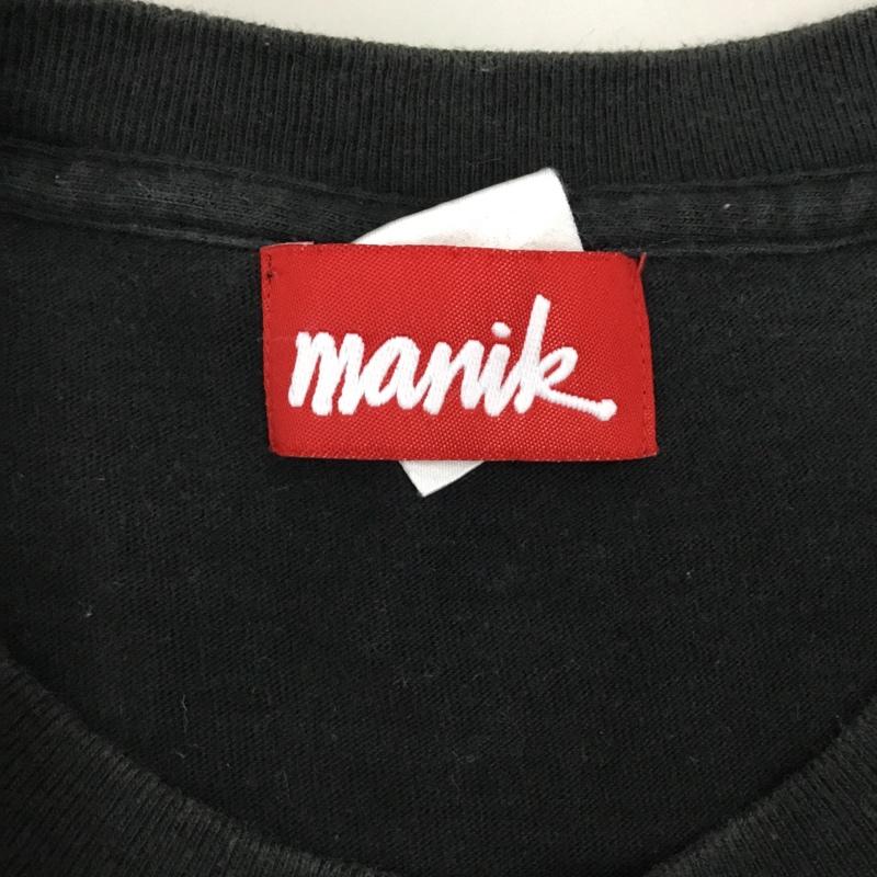 マニーク MANIK Tシャツ 半袖 半袖カットソー プリントTシャツ クルーネックカットソー M ロゴ、文字 黒 / ブラック /  メンズ USED 古着 中古 10114583