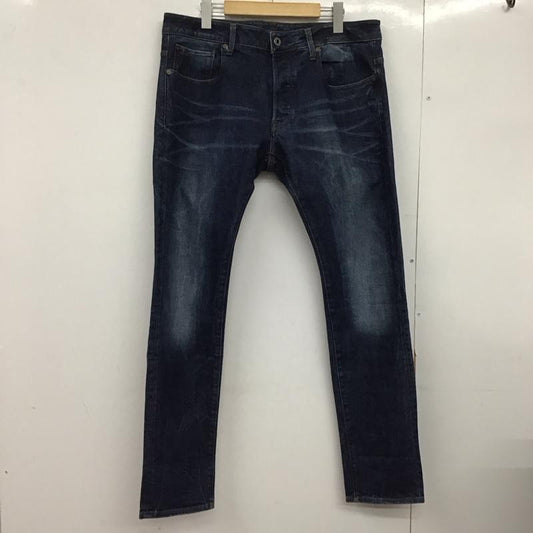 ジースターロゥ G-STAR RAW パンツ デニム、ジーンズ デニムパンツ スリムパンツ カジュアルパンツ ストレッチパンツ 34インチ ロゴ、文字 インディゴ / インディゴ /  メンズ USED 古着 中古 10148272