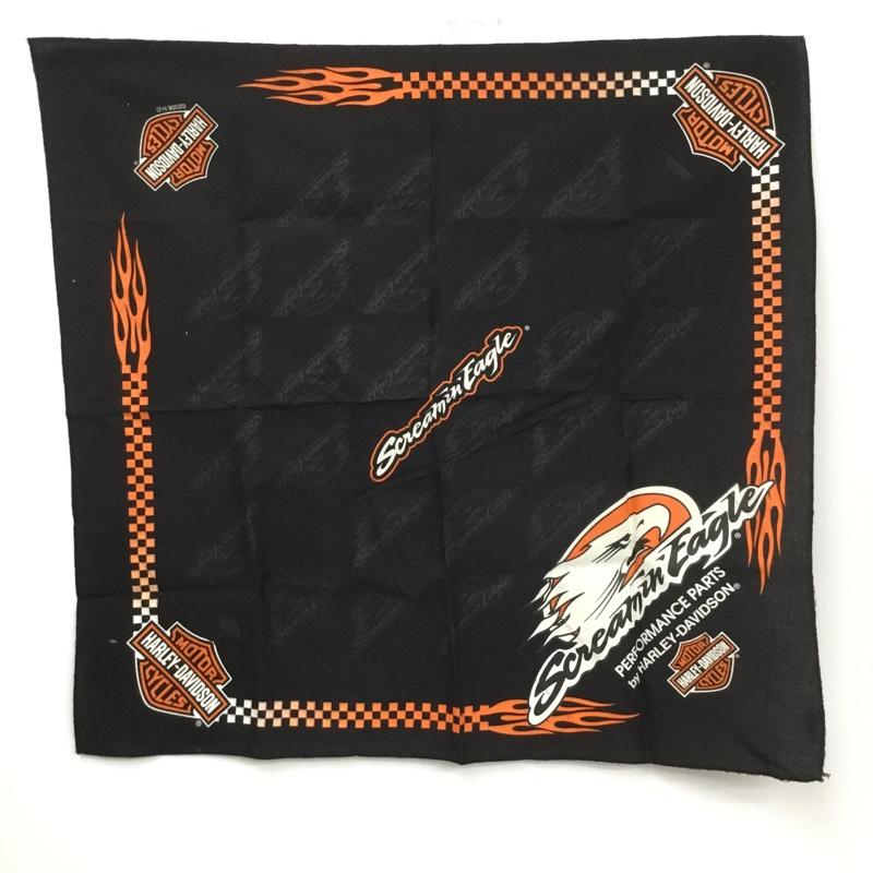 ハーレーダビッドソン Harley-Davidson ファッション小物 バンダナ 大判バンダナ 2006年 ロゴ、文字 黒 / ブラック / X 白 / ホワイト / X 橙 / オレンジ /  メンズ USED 古着 中古 10129101