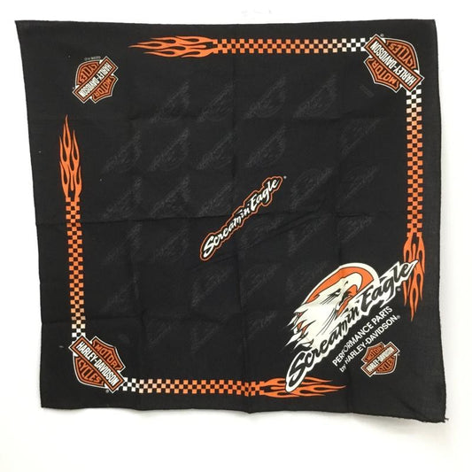 ハーレーダビッドソン Harley-Davidson ファッション小物 バンダナ 大判バンダナ 2006年 ロゴ、文字 黒 / ブラック / X 白 / ホワイト / X 橙 / オレンジ /  メンズ USED 古着 中古 10129101
