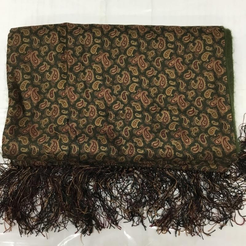 ブルックスブラザーズ BROOKS BROTHERS マフラー マフラー カシミヤ ペイズリー ロゴ、文字 カーキ / カーキ /  メンズ USED 古着 中古 10113639