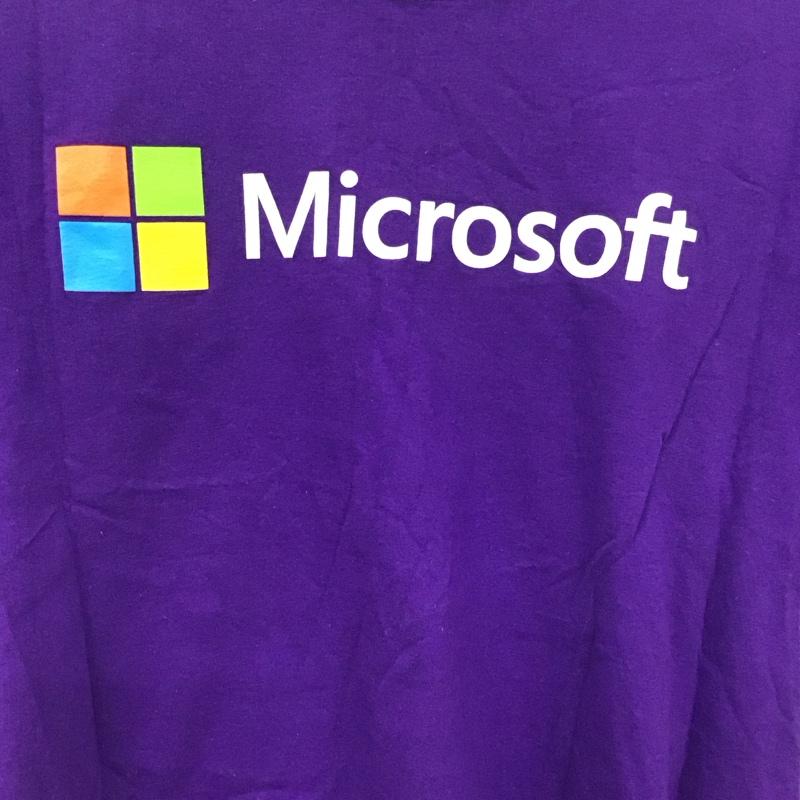 フルーツオブザルーム FRUIT OF THE LOOM Tシャツ 半袖 Microsoft M プリント X ロゴ、文字 紫 / パープル /  メンズ USED 古着 中古 10130760
