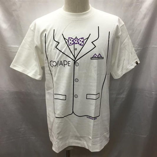 ベイプ BAPE Tシャツ 半袖 半袖カットソー プリントTシャツ クルーネックカットソー M ロゴ、文字 白 / ホワイト /  メンズ USED 古着 中古 10114085