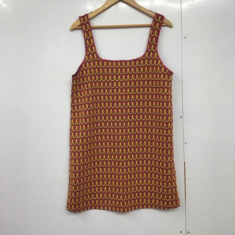 ザラ ZARA ワンピース ひざ丈スカート 1930 012 641 ノースリーブ M 総柄 桃 / ピンク / X 橙 / オレンジ /  レディース USED 古着 中古 10142151