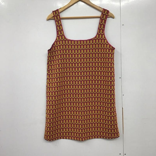 ザラ ZARA ワンピース ひざ丈スカート 1930 012 641 ノースリーブ M 総柄 桃 / ピンク / X 橙 / オレンジ /  レディース USED 古着 中古 10142151