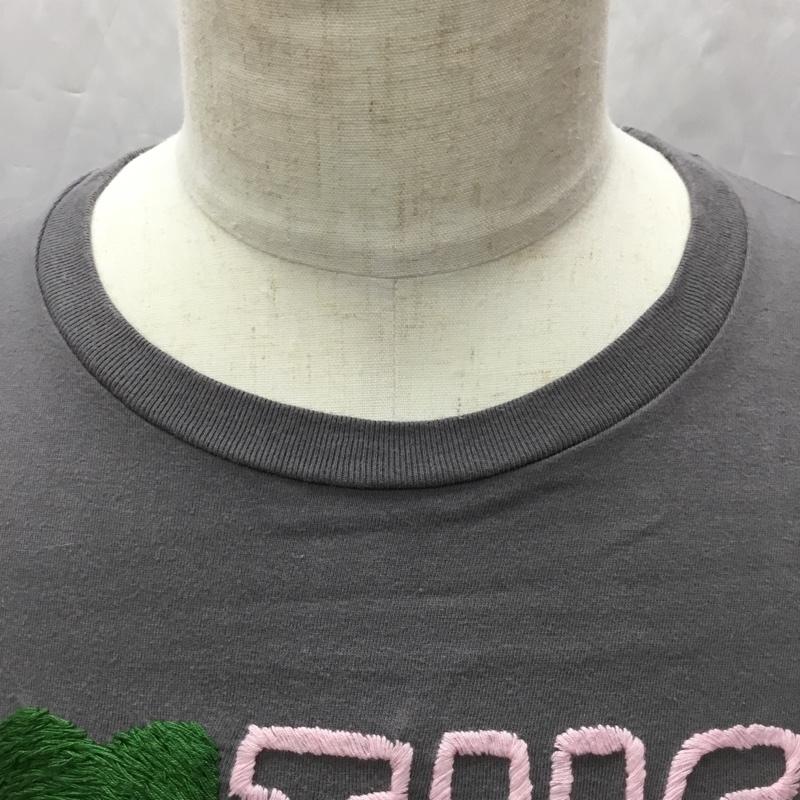 ハリウッドランチマーケット HRMARKET Tシャツ 半袖 MOTHER NATURE クルーネック 刺繍 1 ロゴ、文字 灰 / グレー /  メンズ USED 古着 中古 10112377