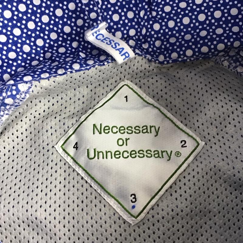 ネセサリーオアアンネセサリー NECESSARY or UNNECESSARY パーカー 長袖 ジップアップパーカー ジップアップジャケット フード付きジャケット 3 総柄 X ドット 白 / ホワイト / X 青 / ブルー /  メンズ USED 古着 中古 10111731