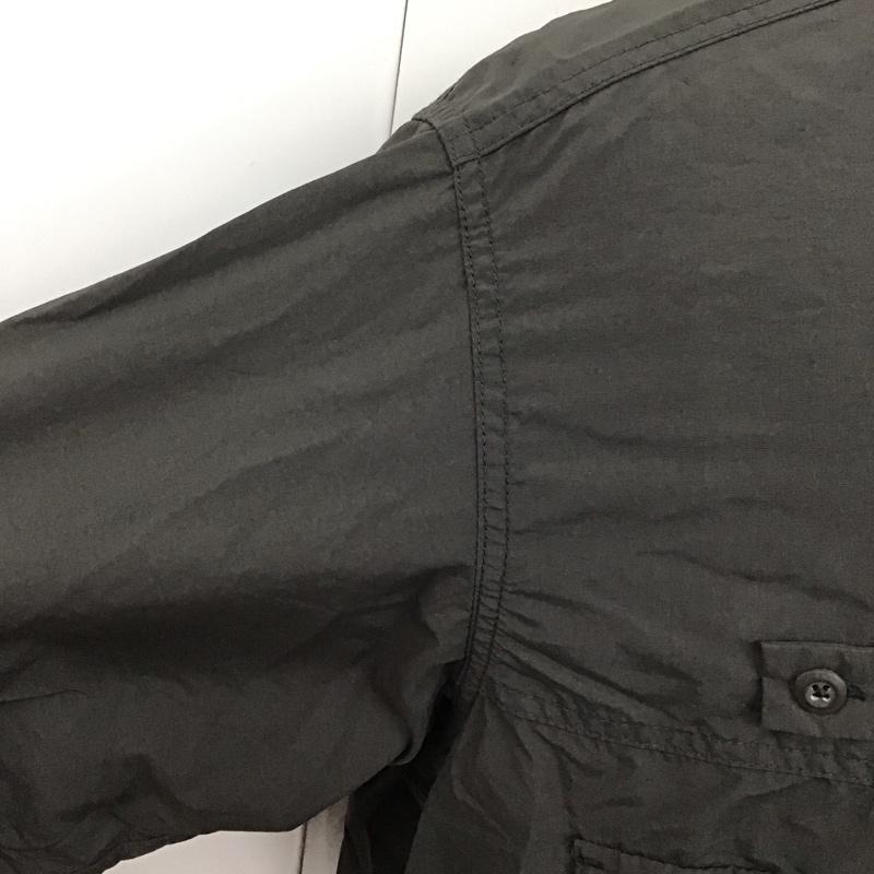 グリーンレーベルリラクシング green label relaxing シャツ、ブラウス 長袖 3211-199-3208 ナイロンコットンワークシャツ 長袖シャツ カジュアルシャツ L 無地 黒 / ブラック /  メンズ USED 古着 中古 10114572