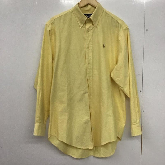 ラルフローレン RALPHLAUREN シャツ、ブラウス 長袖 長袖シャツ 無地シャツ カラーシャツ ボタンダウンシャツ M ロゴ、文字 黄 / イエロー /  メンズ USED 古着 中古 10148137