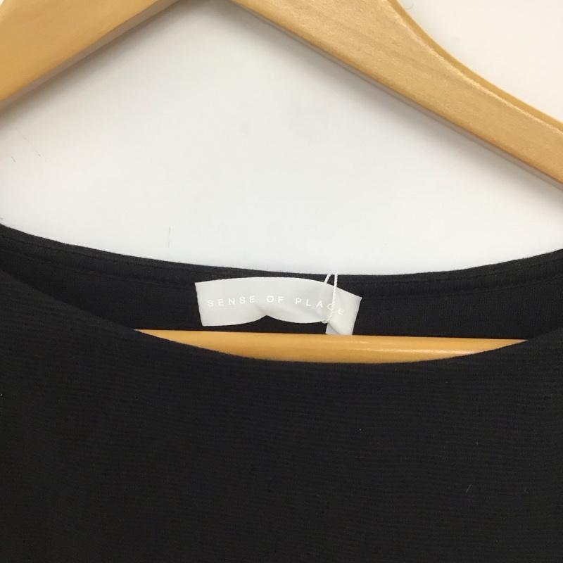 センスオブプレイス SENSEOFPLACE ワンピース ロングスカート 半袖ロングワンピース フレアスカート FREE 無地 黒 / ブラック /  レディース USED 古着 中古 10147893