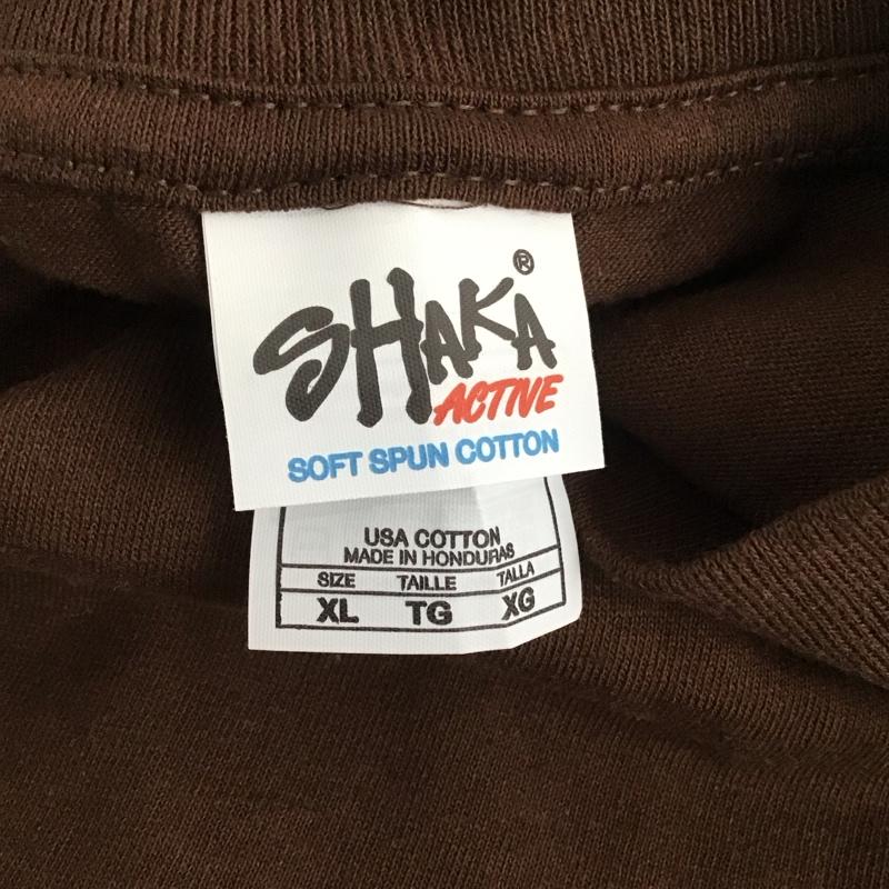 シャカ SHAKA Tシャツ 半袖 半袖カットソー プリントTシャツ クルーネックカットソー XL 無地 茶 / ブラウン /  メンズ USED 古着 中古 10124656