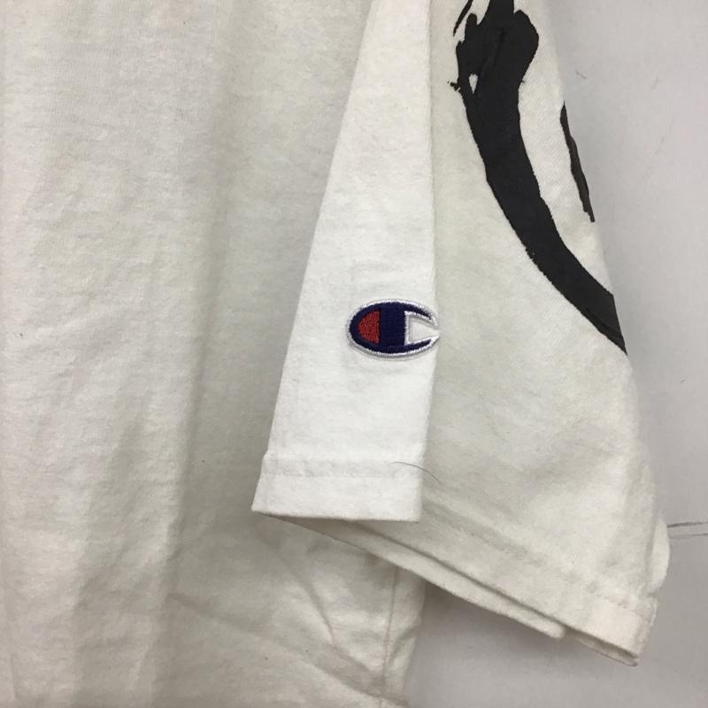 チャンピオン Champion Tシャツ 半袖 半袖カットソー プリントTシャツ クルーネックカットソー M プリント 白 / ホワイト /  メンズ USED 古着 中古 10151366