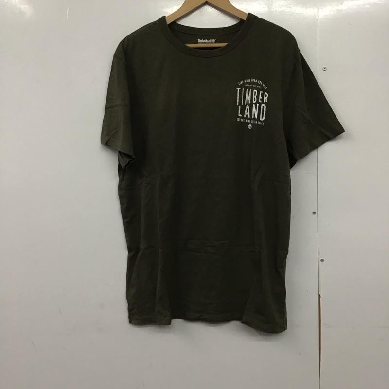 ティンバーランド Timberland Tシャツ 半袖 半袖カットソー プリントTシャツ クルーネックカットソー L ロゴ、文字 カーキ / カーキ /  メンズ USED 古着 中古 10141874