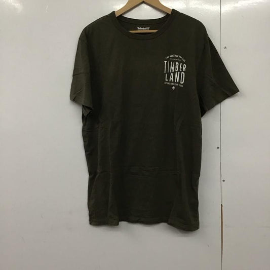 ティンバーランド Timberland Tシャツ 半袖 半袖カットソー プリントTシャツ クルーネックカットソー L ロゴ、文字 カーキ / カーキ /  メンズ USED 古着 中古 10141874