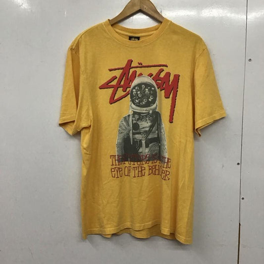 ステューシー STUSSY Tシャツ 半袖 半袖カットソー プリントTシャツ クルーネックカットソー M ロゴ、文字 黄 / イエロー /  メンズ USED 古着 中古 10137957