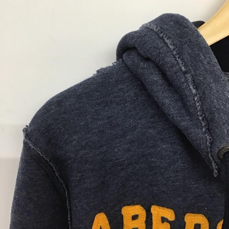 アバクロンビーアンドフィッチ ABERCROMBIE&FITCH パーカー 長袖 ジップアップパーカ XL ロゴ、文字 紺 / ネイビー /  メンズ USED 古着 中古 10145726