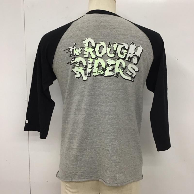 ラッツ RATS カットソー 七分袖 ラグラン クルーネックカットソー 七分丈Tシャツ S ロゴ、文字 黒 / ブラック / X 灰 / グレー /  メンズ USED 古着 中古 10114711