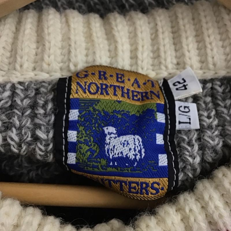 古着 USED ニット、セーター 長袖 長袖ニットカットソー ヘンリーネック セーター 42 無地 灰 / グレー /  メンズ USED 古着 中古 10144782