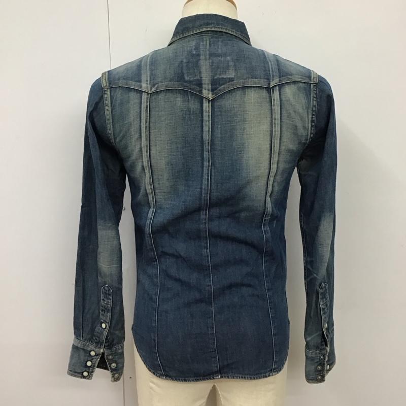 エーケーエム AKM シャツ、ブラウス 長袖 長袖デニムシャツ 長袖シャツ カジュアルシャツ カラーシャツ S 無地 インディゴ / インディゴ /  メンズ USED 古着 中古 10114414
