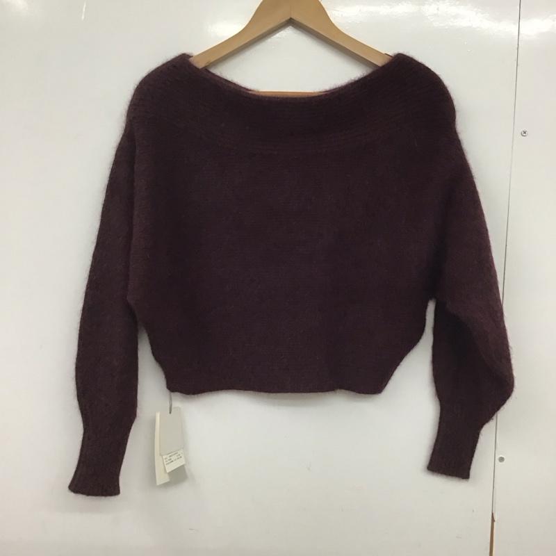 スナイデル SNIDEL ニット、セーター 長袖 長袖ニットカットソー ワイドネック セーター FREE 無地 えんじ / ワインレッド /  レディース USED 古着 中古 10147687