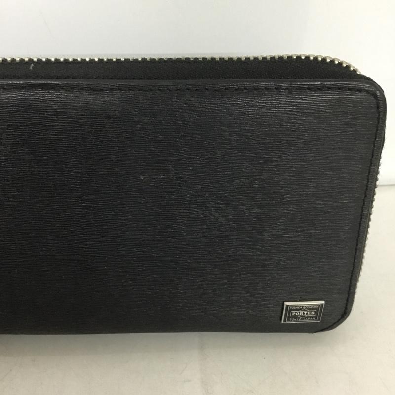 ポーター PORTER 財布 長財布 L字ファスナー 箱有 ロゴ、文字 黒 / ブラック /  メンズ USED 古着 中古 10142182