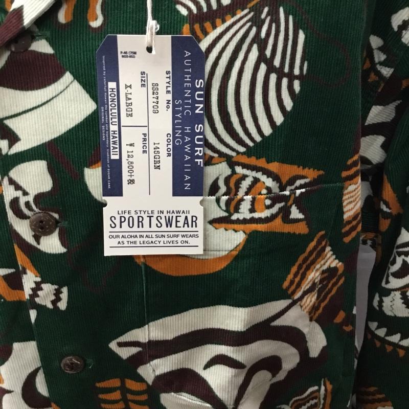 サンサーフ SUN SURF シャツ、ブラウス 長袖 SS27709 XL 総柄 緑 / グリーン /  メンズ USED 古着 中古 10108891