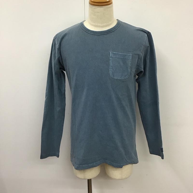 ザノースフェイス THE NORTH FACE Tシャツ 長袖 NT81732 PIGMENT DYE TEE ロンT L ロゴ、文字 青 / ブルー /  メンズ USED 古着 中古 10115596