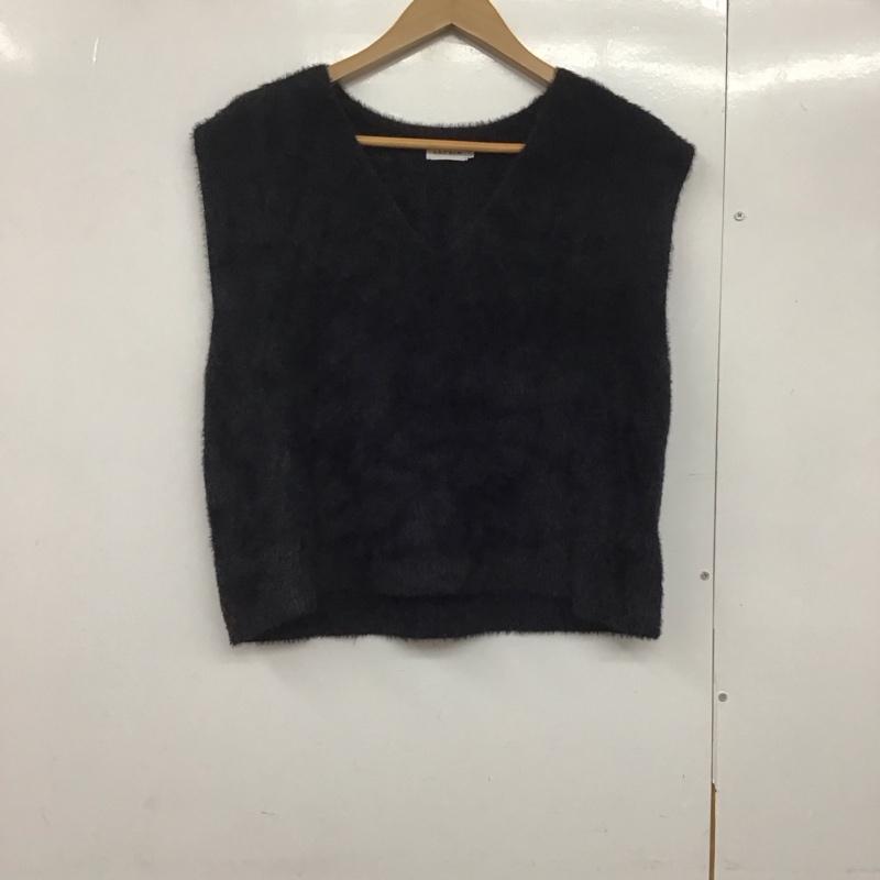 レプシィム LEPSIM ベスト ベスト ニットベスト ノースリーブカットソー プルオーバー FREE 無地 黒 / ブラック /  レディース USED 古着 中古 10145373