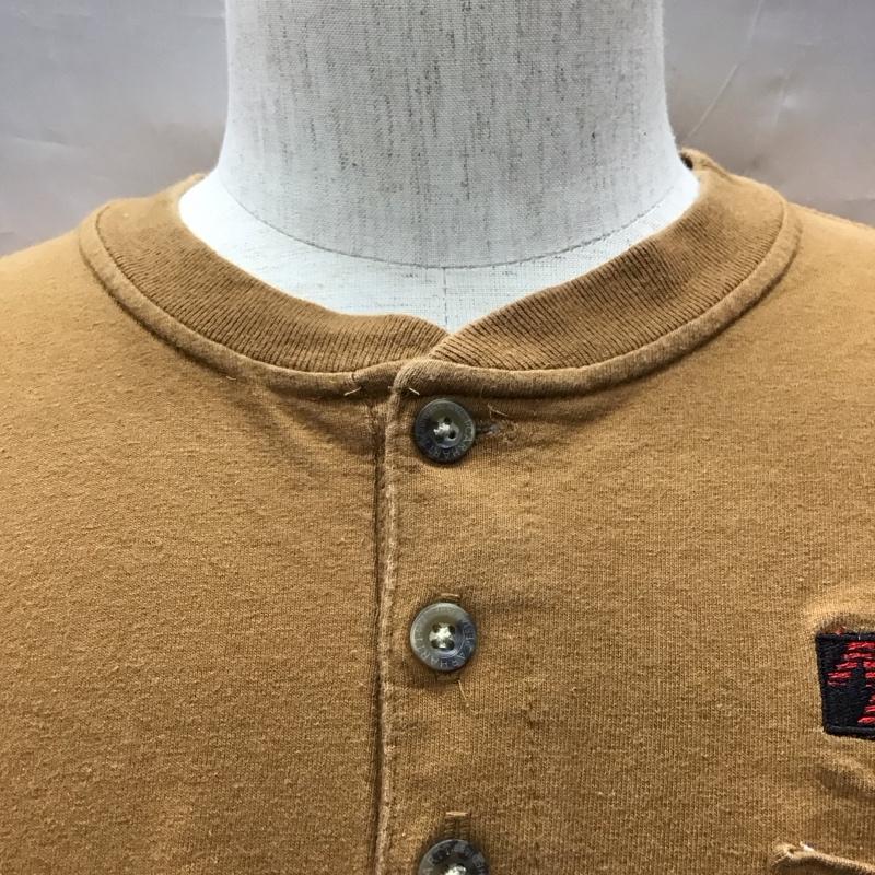 カーハート Carhartt Tシャツ 半袖 K84BRN ヘンリーネック L ロゴ、文字 茶 / ブラウン /  メンズ USED 古着 中古 10122616
