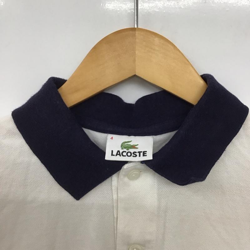 ラコステ LACOSTE ポロシャツ 半袖 半袖ポロシャツ カラーシャツ 半袖カットソー 4 ロゴ、文字 白 / ホワイト /  メンズ USED 古着 中古 10147060