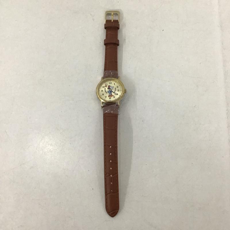 ディズニー Disney 腕時計 アナログ（クォーツ式） ラウンド ウォッチ 革ベルト腕時計 ミニーマウス キャラクター 茶 / ブラウン /  レディース USED 古着 中古 10145137