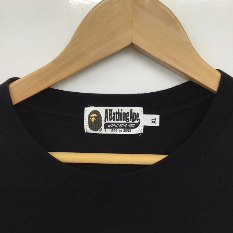 アベイシングエイプ A BATHING APE Tシャツ 半袖 半袖カットソー プリントTシャツ クルーネックカットソー XL プリント 黒 / ブラック /  メンズ USED 古着 中古 10146830