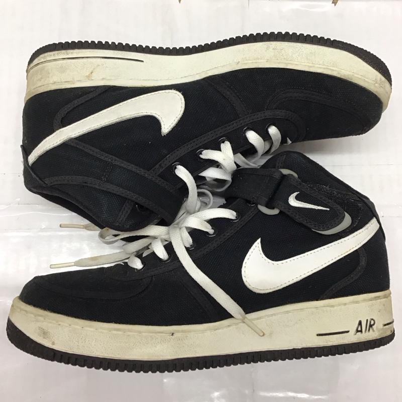 ナイキ NIKE スニーカー スニーカー 302579 011 AIR FORCE 1 MID CANVAS 26.5cm 26.5cm ロゴ、文字 黒 / ブラック / X 白 / ホワイト /  メンズ USED 古着 中古 10120884