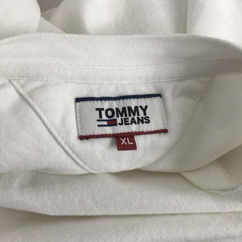 トミー ジーンズ TOMMY JEANS Tシャツ 半袖 半袖カットソー 無地Tシャツ クルーネックカットソー XL ロゴ、文字 白 / ホワイト /  メンズ USED 古着 中古 10124492