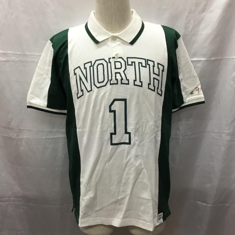 トミー TOMMY ポロシャツ 半袖 L ロゴ、文字 白 / ホワイト / X 緑 / グリーン /  メンズ USED 古着 中古 10112773