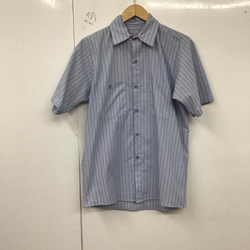 レッドキャップ RED KAP シャツ、ブラウス 半袖 半袖シャツ ストライプシャツ ポケットシャツ S ストライプ 水色 / ライトブルー /  メンズ USED 古着 中古 10129259