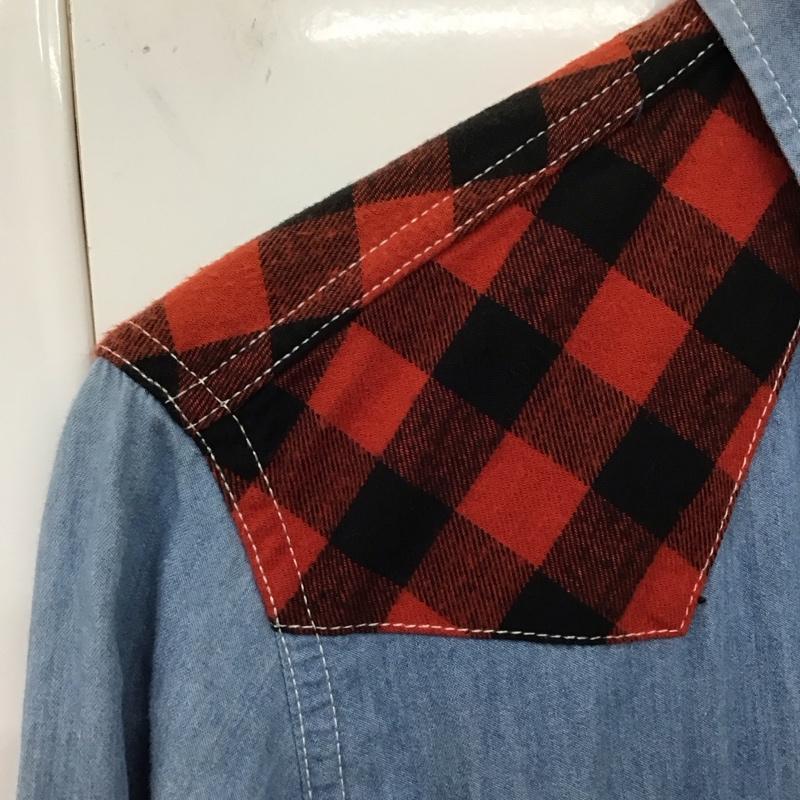 グリーンレーベルリラクシング green label relaxing シャツ、ブラウス 長袖 長袖シャツ カラーシャツ ポケットシャツ 長袖カットソー チェックシャツ S 無地 インディゴ / インディゴ /  メンズ USED 古着 中古 10117642