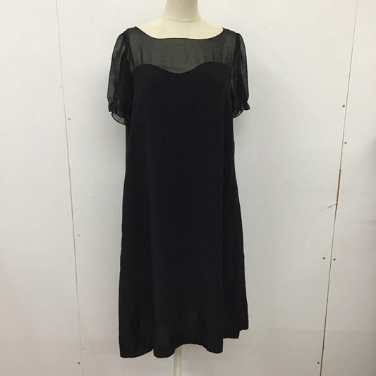 レイビームス Ray BEAMS ワンピース ひざ丈スカート 6326-1453-2747 半袖 シアー 無地 黒 / ブラック /  レディース USED 古着 中古 10115499