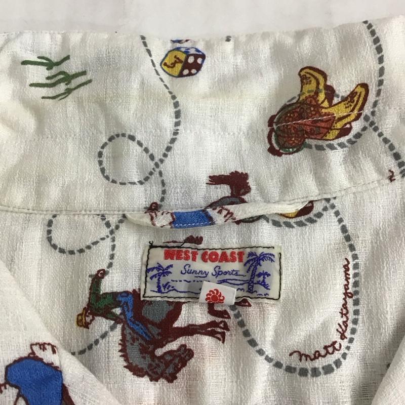 サニースポーツ SUNNY SPORTS シャツ、ブラウス 半袖 半袖シャツ カラーシャツ カジュアルシャツ プリントシャツ XL プリント 白 / ホワイト /  メンズ USED 古着 中古 10111652