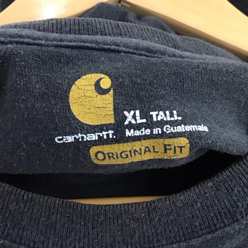 カーハート Carhartt Tシャツ 半袖 半袖カットソー プリントTシャツ クルーネックカットソー XL ロゴ、文字 黒 / ブラック /  メンズ USED 古着 中古 10133111