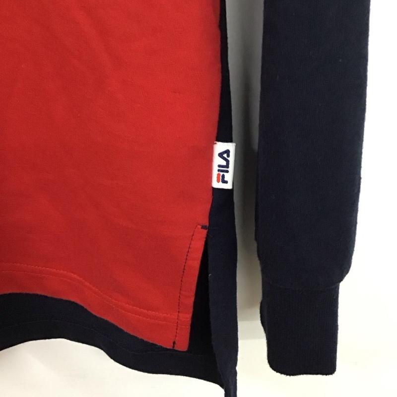 フィラ FILA ポロシャツ 長袖 FL5234 ラガーシャツ FREE ロゴ、文字 白 / ホワイト / X 紺 / ネイビー / X 赤 / レッド /  レディース USED 古着 中古 10119587